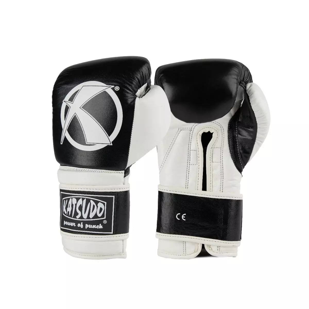 Guanti da boxe Katsudo Fight, bianco e nero