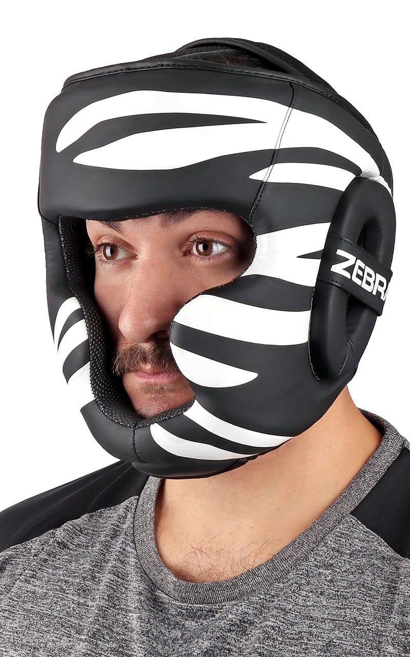 Zebra sparring prilba, čierna