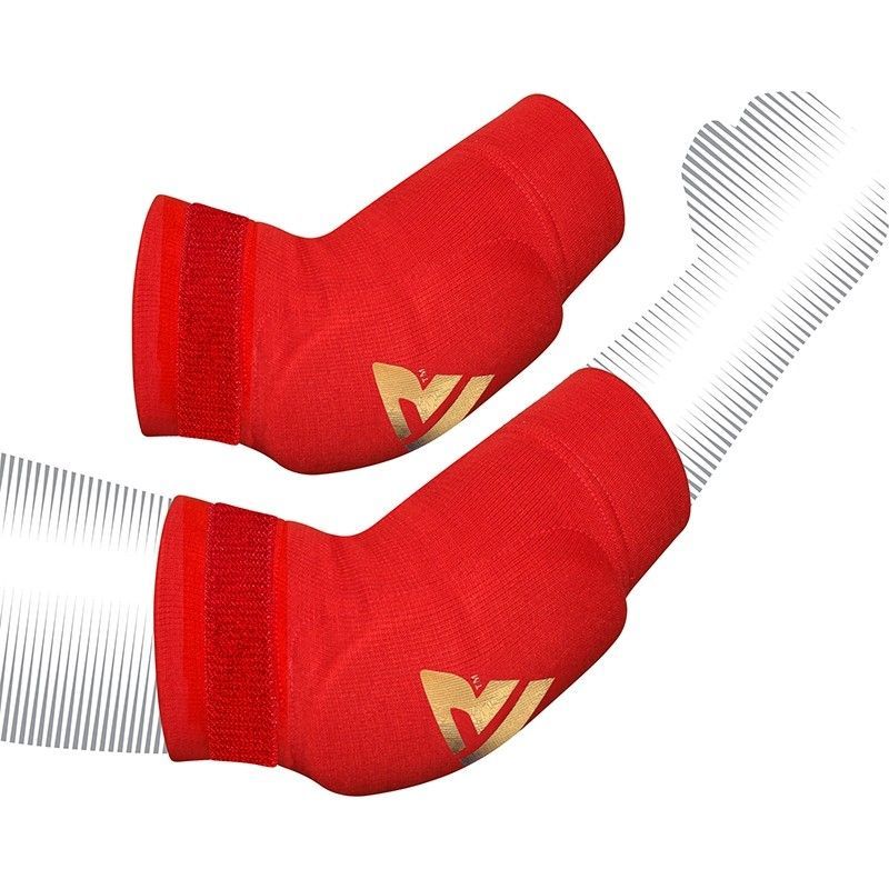 RDX polstrovaný chránič lakťov pre Muay Thai a MMA tréning, červený