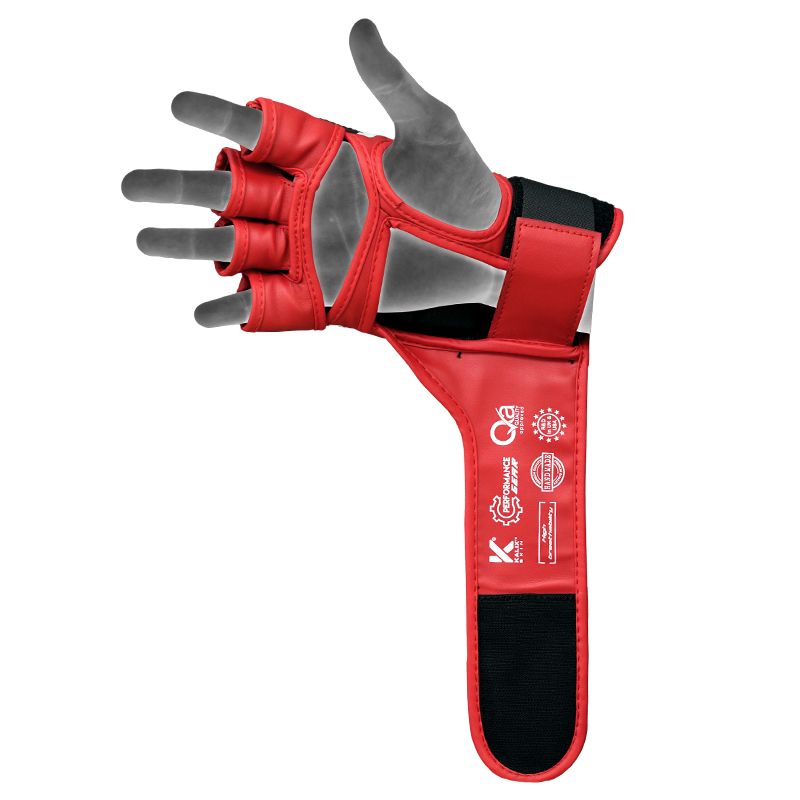 RDX grapplingové rukavice Aura plus T-17, červeno-čierne